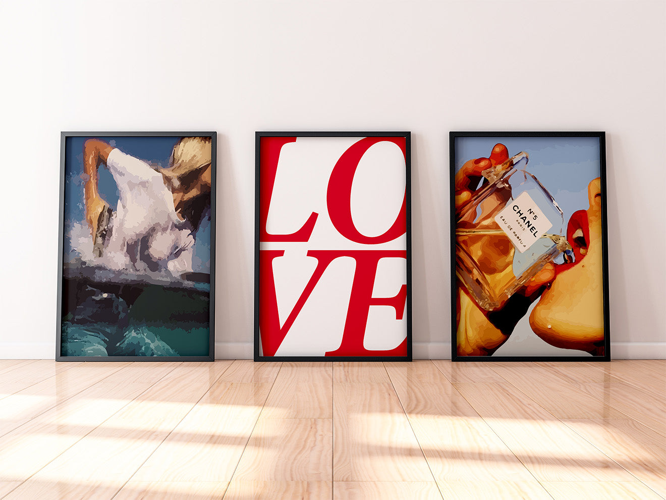 Chanel No. 5 Inspired Luxury Wall Art – 3 Piece Set