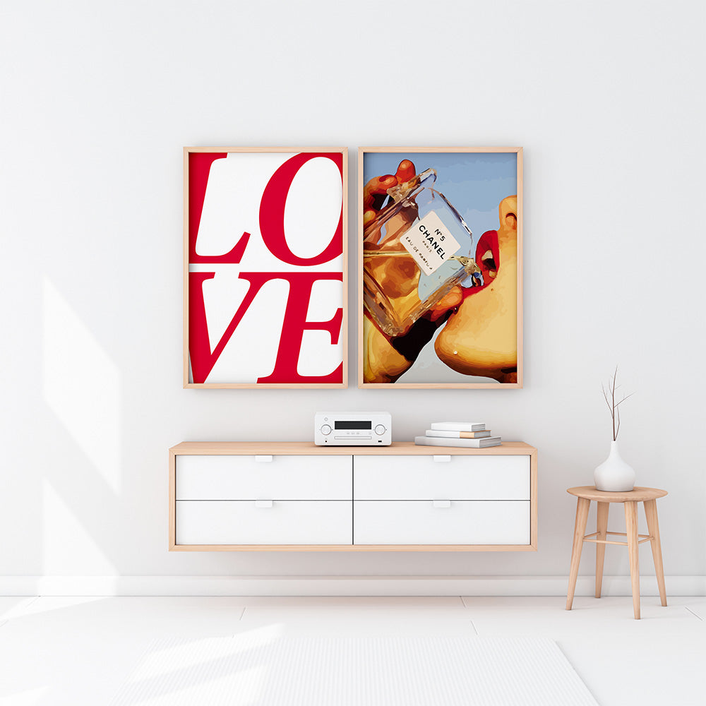 Chanel No. 5 Inspired Luxury Wall Art – 3 Piece Set